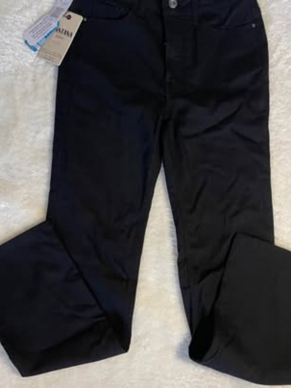 NWT SANTANA Black Mid Rise Straight Cut Jeans Women's Size 6